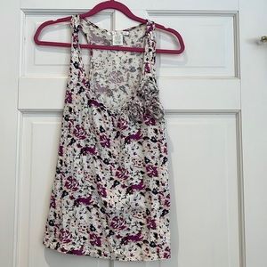Charlotte Russe Floral Racerback Tank Top with Flowers